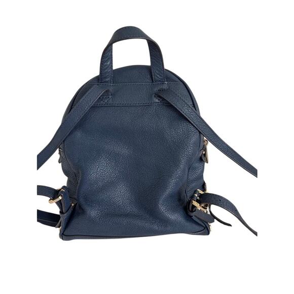 Michael Kors Rhea Navy Leather Gold Studded Backpack